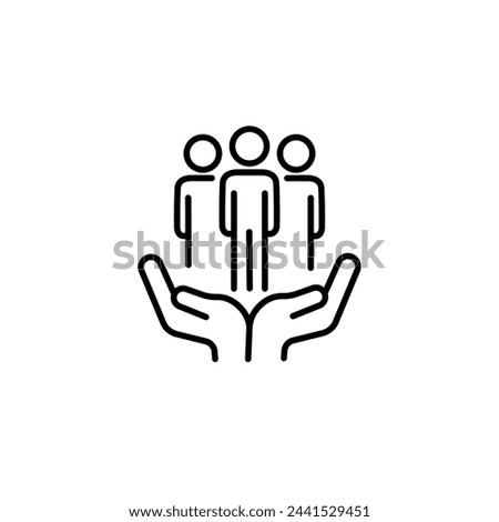 Consumer experience icon with thin line hand. concept of easy management symbol or volunteering sign. linear simple modern stroke art inclusive logotype graphic design web element isolated on white