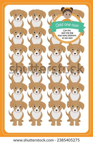 odd one out game for kids spot the dog that looks different to the rest printable template for kindergarten preschool
