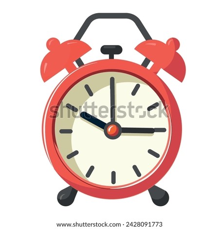 Alarm clock. Flat design. Vector illustration. 