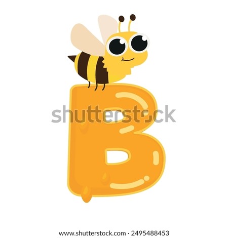 B is for bee english alphabet upper case flashcard