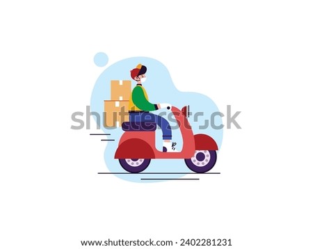 Delivery Service with Scuter Vector