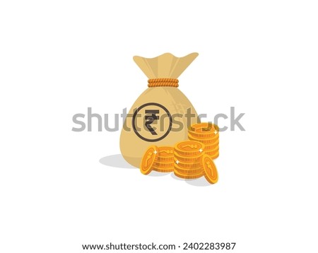 Rupee Icon Indian Currency Symbol Coin Money Bank Vector