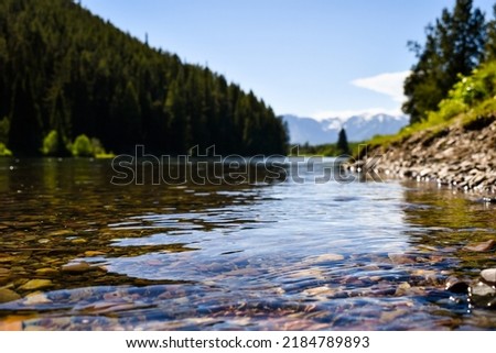 Similar – Image, Stock Photo Clear river and rocks on sunset