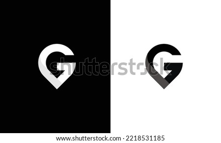 Initial Letter G or GV Monogram Logo Template Design