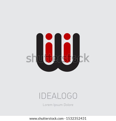 IWI - Vector design element or icon. Initial monogram logotype. W and I logo.