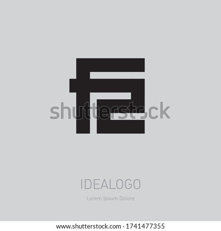 F2 - Vector design element or icon. F and 2 - logo. Monogram or logotype.