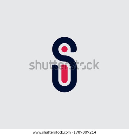 SI - initials or logo. I and S monogram. Logotype. Vector design element or icon. Stock fotó © 