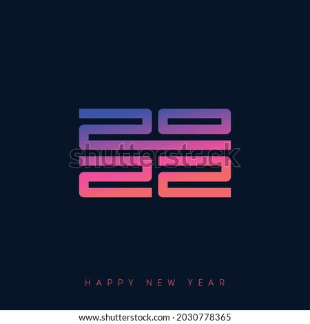 Cover of calendar or business diary with wishes and inscription 2022 looking like hieroglyph. Dark background. Happy New Year 20 22. Brochure design template.
