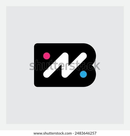 Modern NB Logo Design - Sleek Black and White with Vibrant Accents. Versatile Branding Icon for Tech, Media, or Corporate Identity. Clean, Bold Typography Meets Minimalist Geometric Style. Letters N B