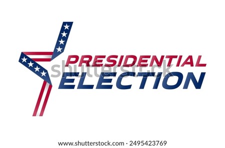 America's Choice: 'Presidential Election' Logo Ignites Civic Duty. Bold Stars and Stripes Design Calls Citizens to Shape the Nation's Future.