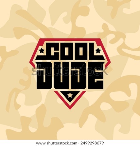 Cool Dude Camouflage: Urban Military Meets Street Style. Edgy Logo Design Blends Military Aesthetics with Hip-Hop Swagger.