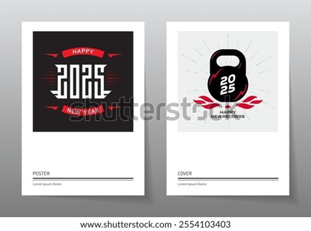 Shatter Your Limits with sports - New Year, New Records. Set of New year posters.