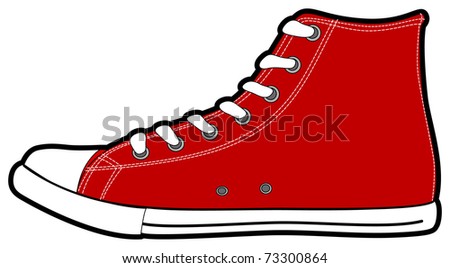 The Isolated Vector Modern Red Sneakers, Illustration - 73300864 ...