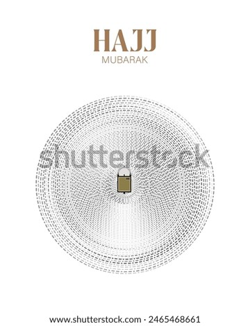 Kaaba vector top view banner design for Hajj in Saudi Arabia. Hajj Mabrour and Eid Mubarak