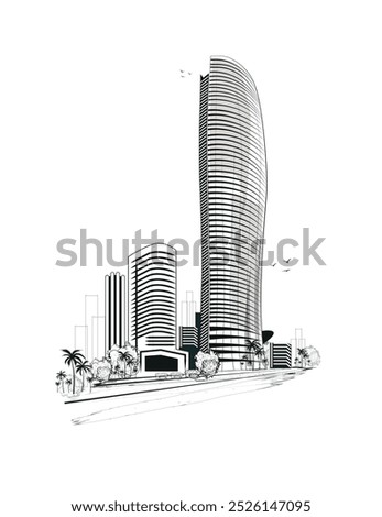 KIPCO Tower KUWAIT, The 240 meters high KIPCO Tower in Kuwait City.