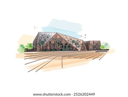 KUWAIT CITY, The building of Sheikh Jaber Al Ahmad Cultural Centre illustration in kuwait