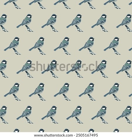 abstract blue tit, bird, logo, drawing