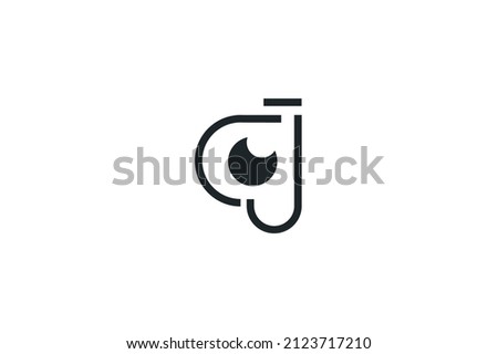 Minimal CJ letter camera logo 