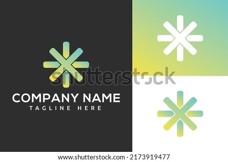 Asterisk, Asterisk X, simple icon. Password star concept in vector flat style. Modern Abstract Gradient X Logo. Letter X asterisk logo with modern gradient. Letter X modern logo.