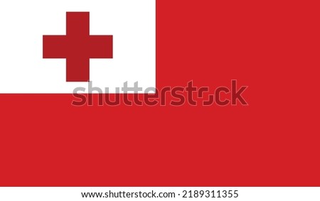 vector illustration of Tonga flag.