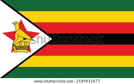 vector illustration of Zimbabwe flag.