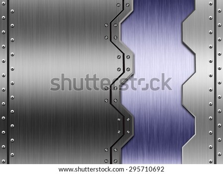 Metal background or texture of brushed steel plate with reflections Iron plate and shiny