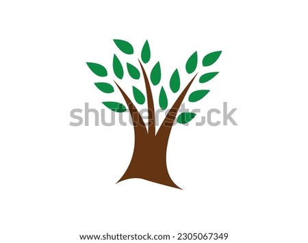 tree icon with green leaves - eco concept vector. This graphic also represents environmental protection, nature conservation, eco friendly, renewable, sustainability, nature loving.