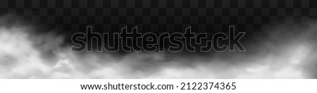 Fog or smoke isolated transparent special effect. White vector cloudiness, mist or smog background. Vector illustration PNG