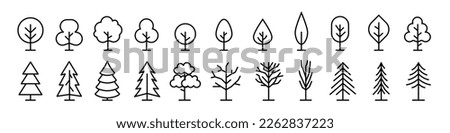 Tree icon. Tree vector set. Linear icon collection. 