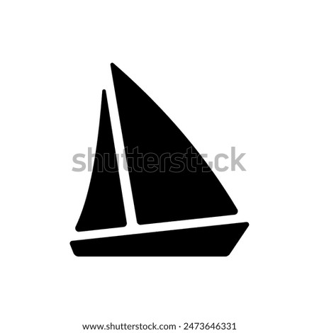 Boat icon. Sailboat icon silhouette