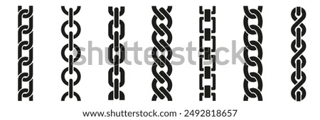 Chain brush set. Chain vector.