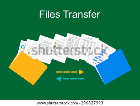 Files transfer illustration. Documents management illustration. 