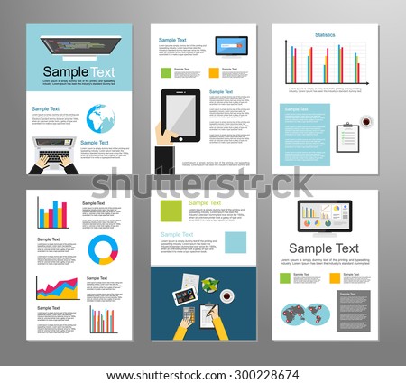 Information technology or business infographic elements. IT background. Business background. Mobile technology. Brochure template. Set of flyer design template.