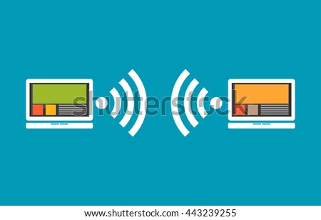 Wireless communication between devices. 