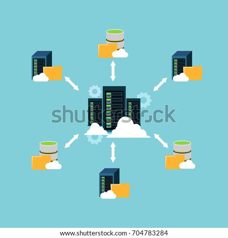 File sharing. Data center. File management. Client server communication. Networking.