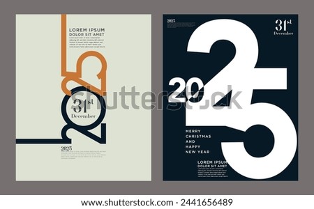 2025 annual report template layout design, Typography flat design. 2025 Trends business diary cover for 2025 with wishes. Brochure design template, banner. Vector image