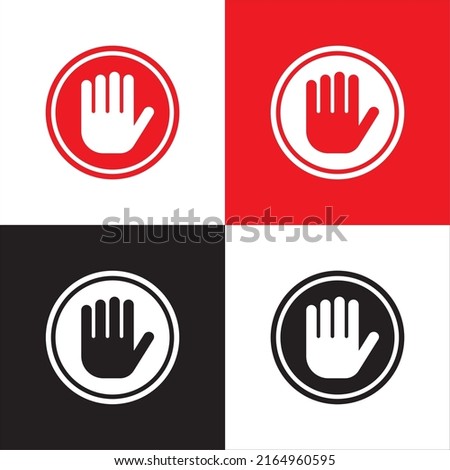 STOP!!! Stop signatures form red and black circles to prohibit activities. EPS vector illustration
