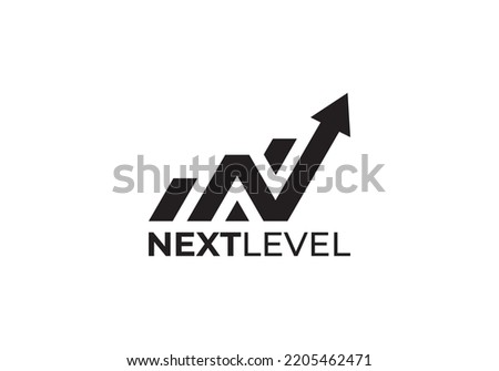 financial and letter N logo. creative arrow diagram accounting icon design