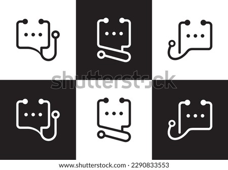 stethoscope and chat logo design. health care symbol icon vector