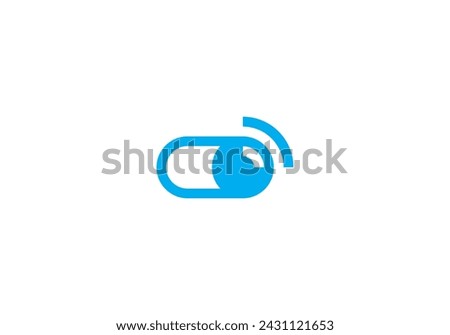 simple wifi with on off button logo. wireless communication creative icon design