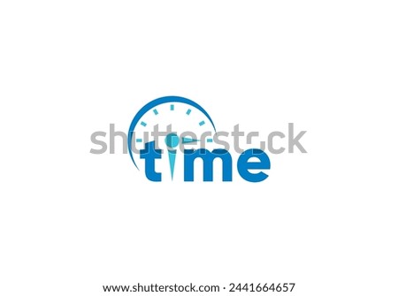 clock time wordmark creative logo design