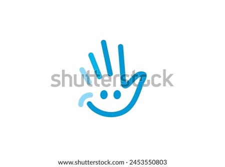 simple hello smile logo design vector