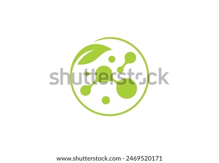 leaf tech logo. creative neuron digital connect icon design