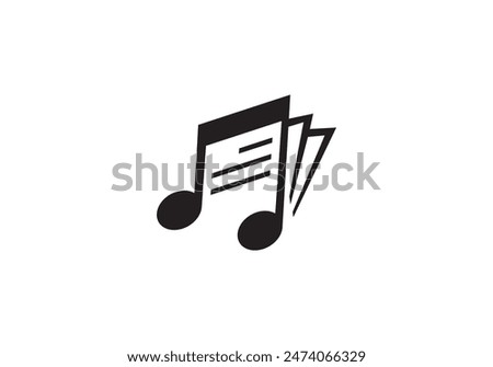 modern book music logo. educational music symbol vector design