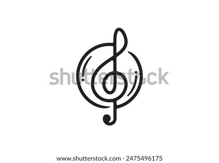 modern music note logo. abstract play music sound recording studio vector design