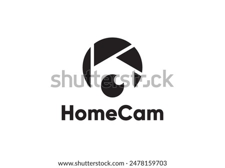 camera home logo design. good for real estate, architecture, photography