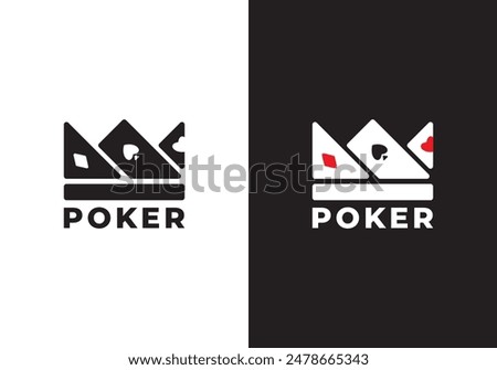 simple king poker logo design. design for club casino betting gambling symbol vector