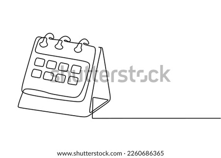 calendar valentine day continuous line drawing. One line art of calendar, memorable date, countdown, holiday, weekday and weekend. vector illustration