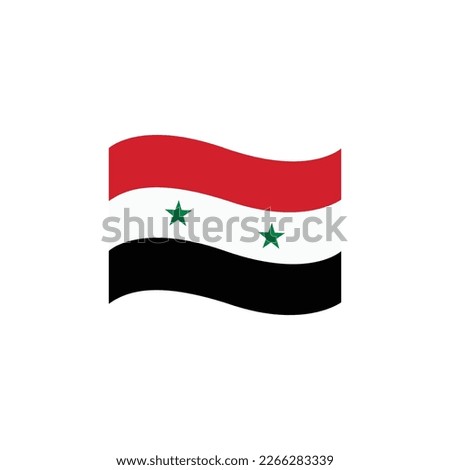 illustration Syrian Arab Republic flag waving Isolated on White Background