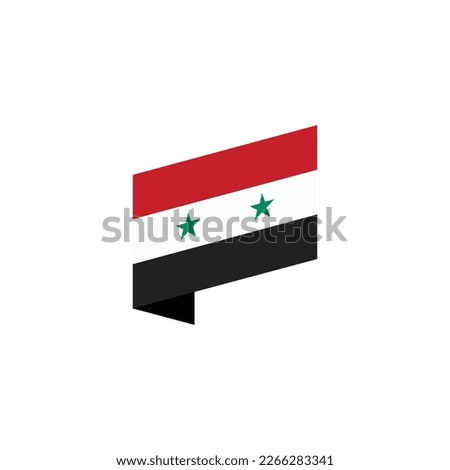 illustration Syrian Arab Republic flag waving Isolated on White Background